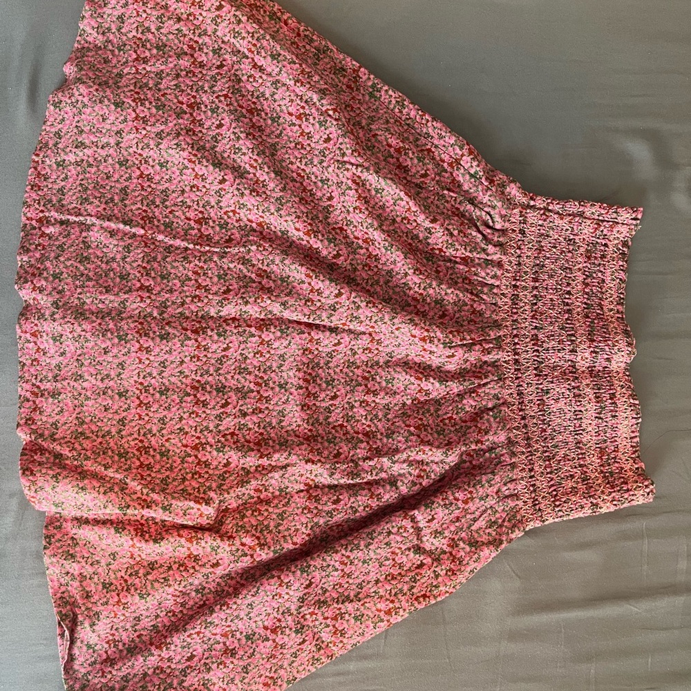 Chic Floral Pink Midi Skirt